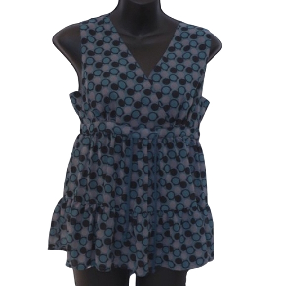 La Classe Couture Dotted Chiffon Empire Waist Ruffle Top NWT- Sz. Sm. - Picture 1 of 4